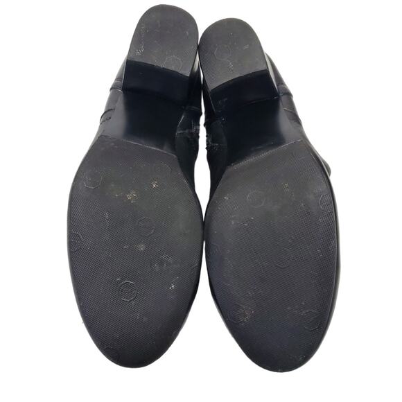 Steve Madden | Porcha Leather Black Heeled Side Zip Ankle Booties - Picture 8 of 14